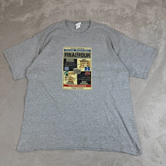 Vintage Lee 2001 NCAA College Basketball Final Four Shirt Mens XL Gray Preowned - Picture 1 of 6